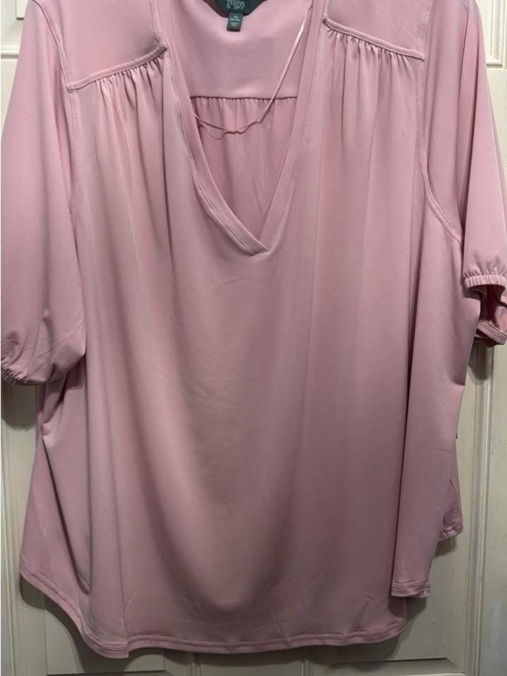 Women's V-Neck Blouse - Dusty Rose size 4x